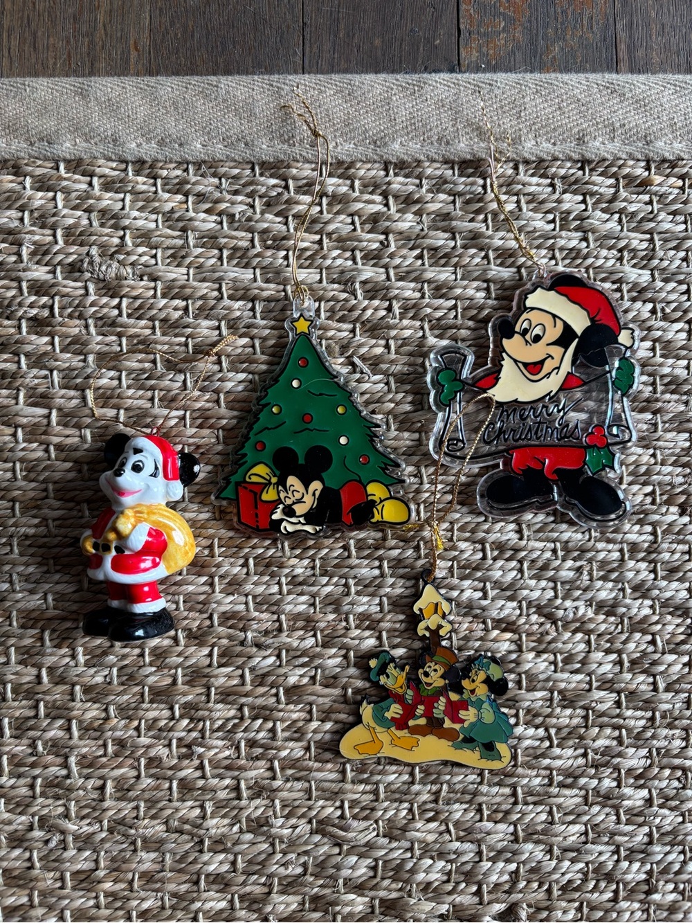 Disney Christmas Ornaments - Red, Green, Yellow, Black
